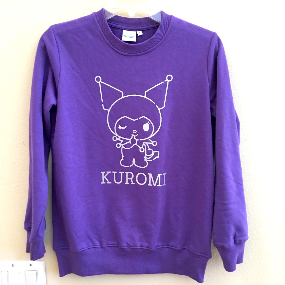 Kuromi Metallic Print Sweatshirt Small Purple Sanrio